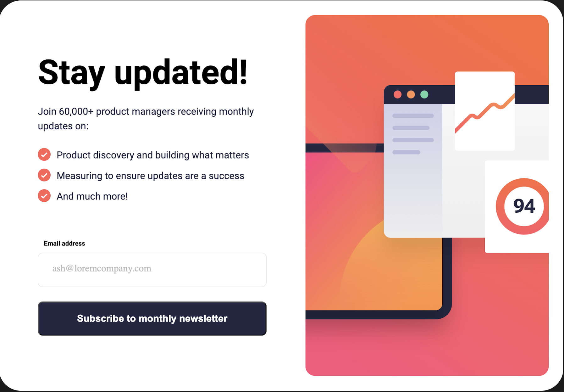 Newsletter Signup Page preview